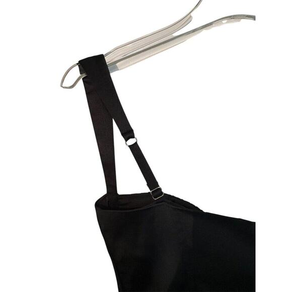 Oh Polly Black Satin Midnight Romance Mini Dress Size 4 - Picture 4 of 9